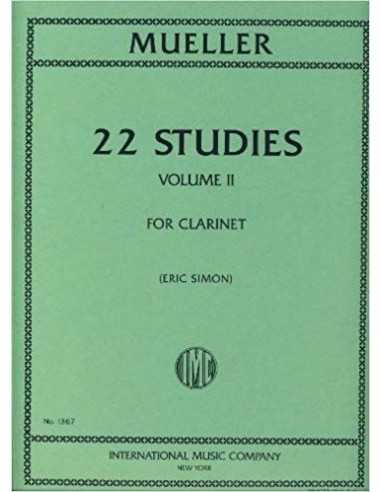 22 Studies Book Vol.2 para Clarinete. Muller, I.
