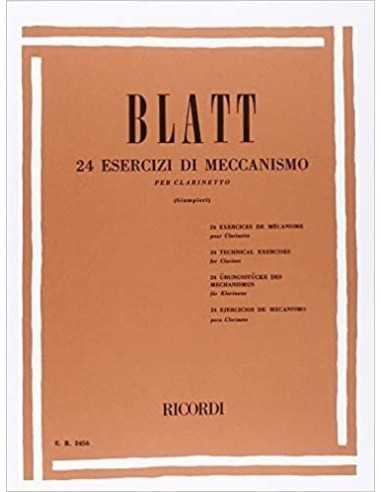 24 Esercizi di Meccanismo per Clarinetto. Blatt, F. T.