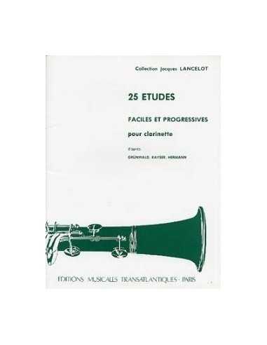 25 Estudios Faciles y Progresivos Para Clarinete. Lancelot Jacques