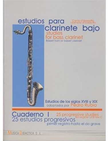 25 Estudios para Clarinete Bajo. Cuaderno 1. Rubio, P. / AA.VV.