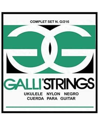 Juego Cuerdas Ukelele Soprano Galli Nylon Negro G/216