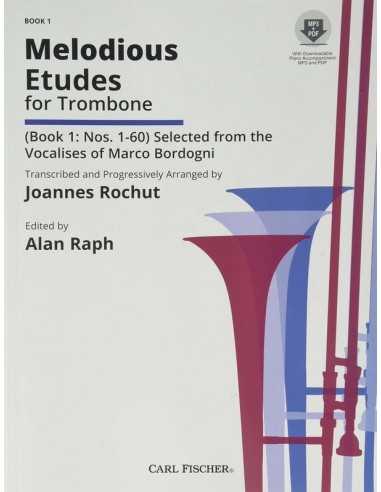 Melodious Etudes for Trombone Book I + On Line Audio. Rochut, Joannes / Bordogni, Marco