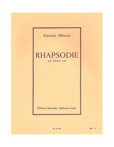 Rhapsodie pour Clarinette Seul. Miluccio, G.