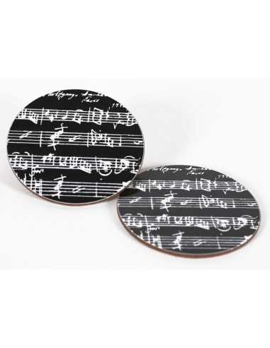 Set de 2 Posavasos Negro Partitura