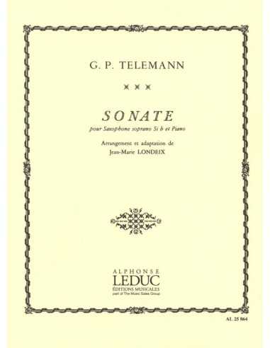 Sonate in Sib Saxophone Sib et Piano. Telemann, Georg / Londeix, J-M.