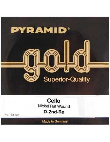 Cuerda Violoncello 4/4. 2ª-Re Pyramid Gold 173102