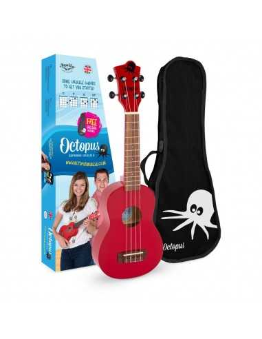 Ukelele Soprano Octopus Rojo UK-205CAR