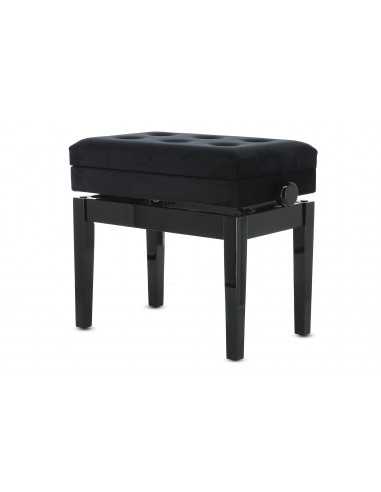 Banqueta Piano Deluxe Compartment Negro Brillante