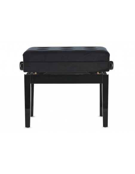 Banqueta Piano Deluxe Compartment Negro Brillante