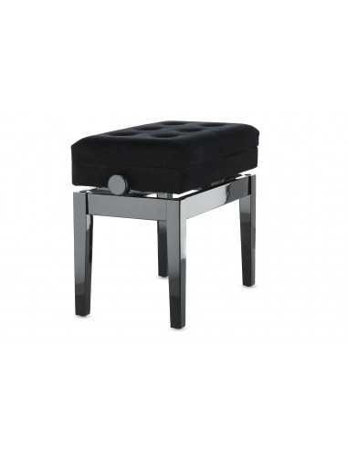 Banqueta Piano Deluxe Compartment Negro Brillante