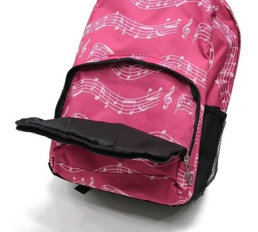 mochila estampada con notas musicales