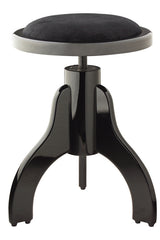 Taburete Piano Stagg Redondo Negro Brillo Tapa Terciopelo Negro PS35 BKP VBK