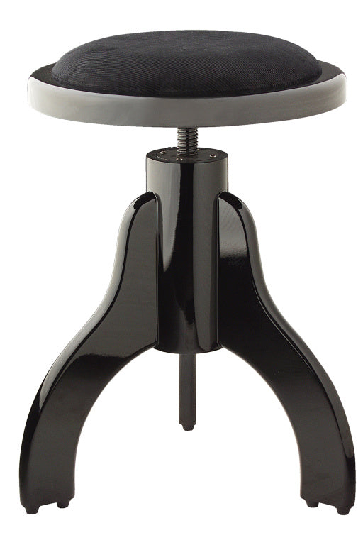 Taburete Piano Stagg Redondo Negro Brillo Tapa Terciopelo Negro PS35 BKP VBK_01