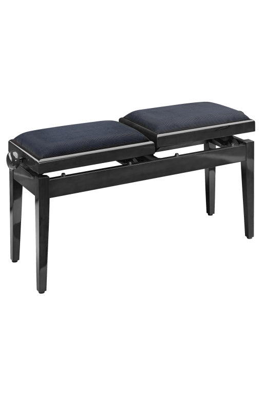 Banqueta Piano Doble Stagg Negro Brillo Tapa Terciopelo Negro PB245 BKP VBK_01