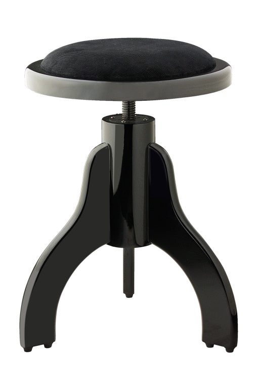 Taburete Piano Stagg Redondo Negro Mate Tapa Terciopelo Negro PS35 BKM VBK_01