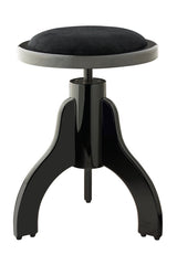 Taburete Piano Stagg Redondo Negro Mate Tapa Terciopelo Negro PS35 BKM VBK