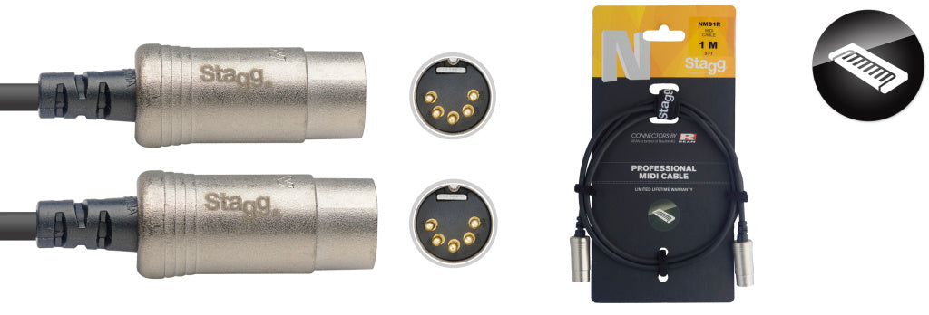 Cable MIDI Stagg MIDI 1m N-Series NMD1R