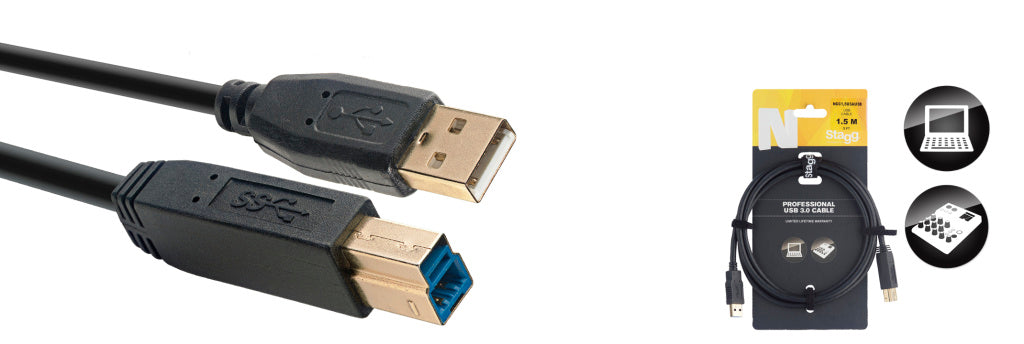 Cable USB Stagg USB 1.5m N-Series NCC1,5U3AU3B