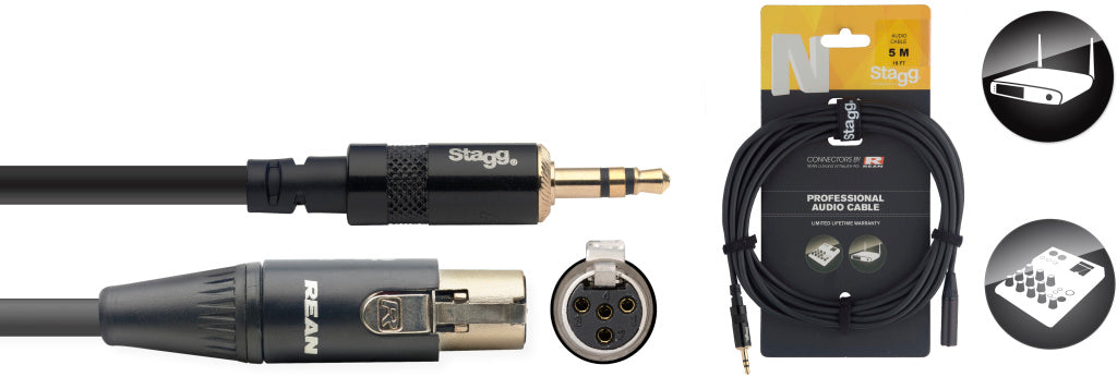 Cable Microfono Stagg XLR 5m N-Series NAC5MPSMX4FR