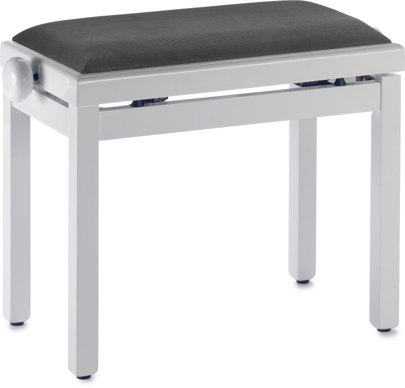 Banqueta Piano Stagg Blanco Brillo Tapa Terciopelo Negro PB39 WHP VBK_01