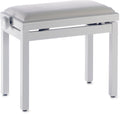 Banqueta Piano Stagg Blanco Brillo Tapa Terciopelo Blanco PB39 WHP VWH_01