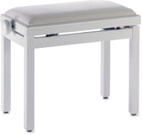 Banqueta Piano Stagg Blanco Brillo Tapa Terciopelo Blanco PB39 WHP VWH