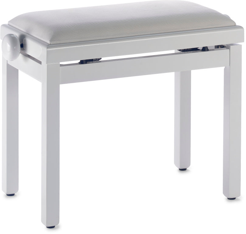Banqueta Piano Stagg Blanco Brillo Tapa Terciopelo Blanco PB39 WHP VWH_01