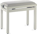 Banqueta Piano Stagg Marfil Brillo Tapa Terciopelo Blanco PB39 IVP VWH_01