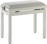 Banqueta Piano Stagg Marfil Brillo Tapa Terciopelo Blanco PB39 IVP VWH