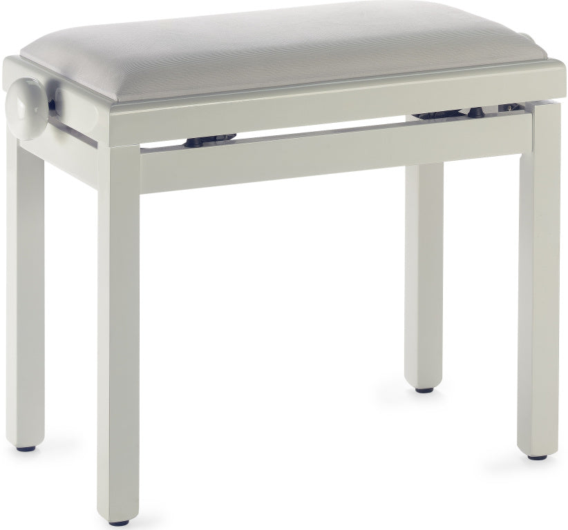 Banqueta Piano Stagg Marfil Brillo Tapa Terciopelo Blanco PB39 IVP VWH_01