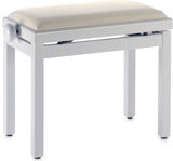 Banqueta Piano Stagg Blanco Brillo Tapa Terciopelo Beige PB39 WHP VBE
