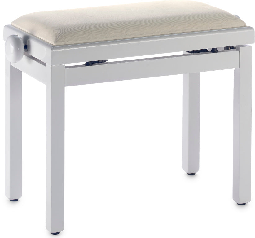 Banqueta Piano Stagg Blanco Brillo Tapa Terciopelo Beige PB39 WHP VBE_01