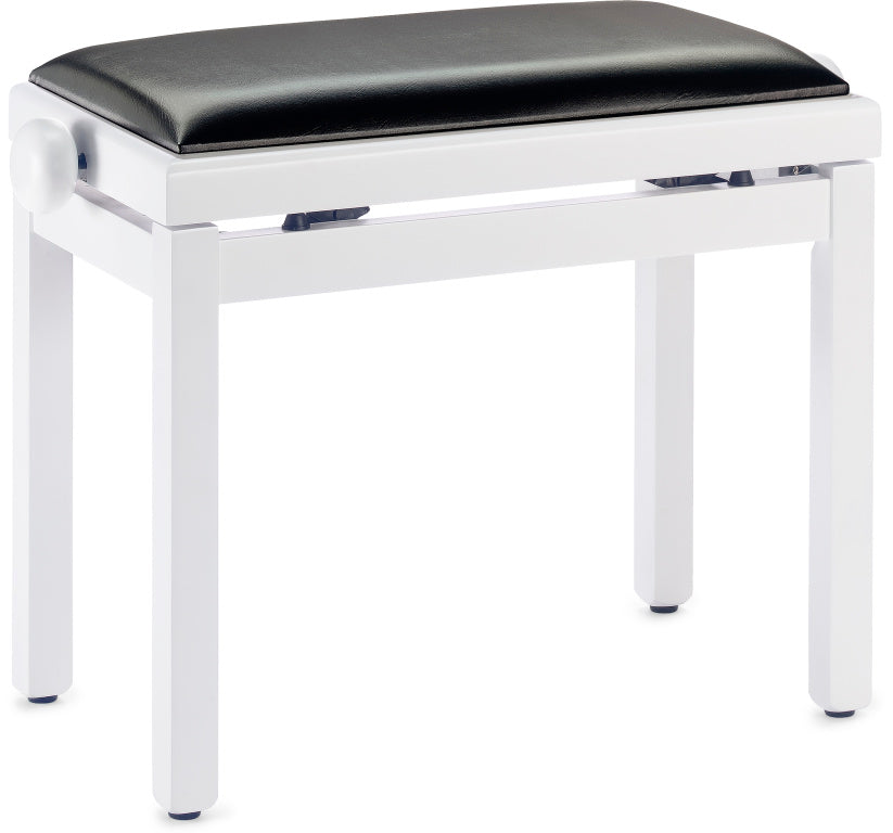 Banqueta Piano Stagg Blanco Mate Tapa Vinilo Negro PB39 WHM SBK_01