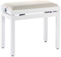 Banqueta Piano Stagg Blanco Mate Tapa Terciopelo Beige PB39 WHM VBE_01