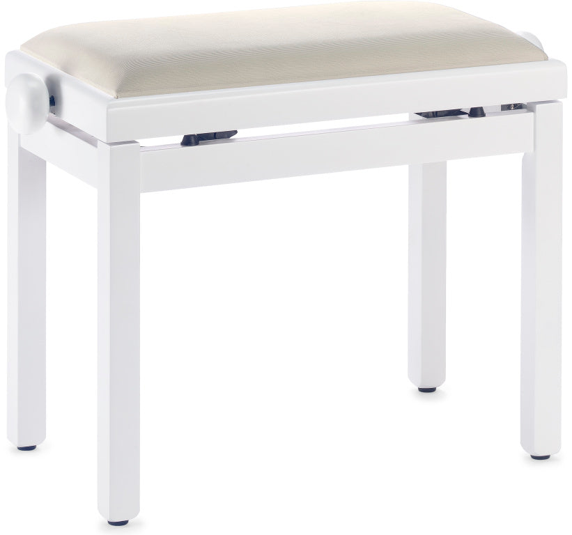 Banqueta Piano Stagg Blanco Mate Tapa Terciopelo Beige PB39 WHM VBE_01