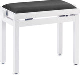 Banqueta Piano Stagg Blanco Mate Tapa Terciopelo Negro PB39 WHM VBK