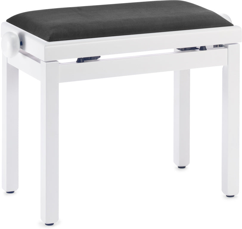 Banqueta Piano Stagg Blanco Mate Tapa Terciopelo Negro PB39 WHM VBK_01