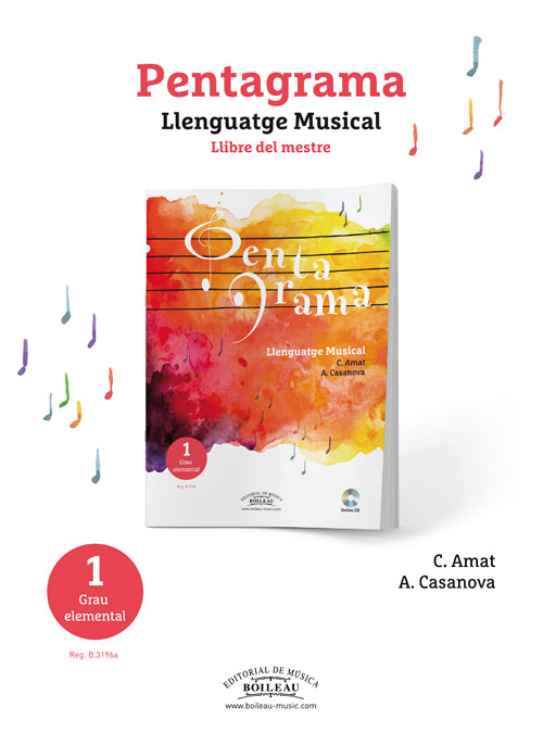 Pentagrama Llenguatge 1 Prof. Nova Ed. Acompañamiento Piano-Solucionario Online. Amat Cunnington, C. / Casanova, A.