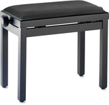 Banqueta Piano Stagg Negro Mate Tapa Terciopelo Liso Negro PB39 BKM SVBK