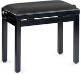 Banqueta Piano Stagg Negro Brillo Tapa Terciopelo Liso Negro PB39 BKP SVBK