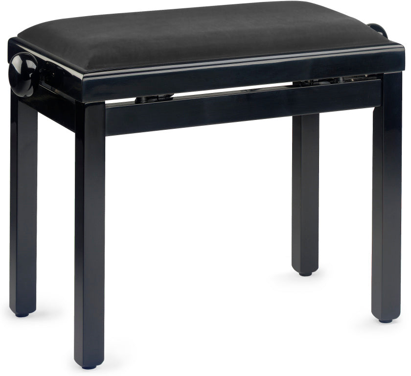 Banqueta Piano Stagg Negro Brillo Tapa Terciopelo Liso Negro PB39 BKP SVBK_01