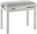 Banqueta Piano Stagg Blanco Perla Brillo Tapa Terciopelo Blanco PB39 PEARLP VWH_01
