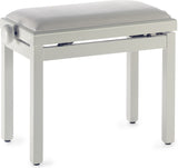 Banqueta Piano Stagg Blanco Perla Brillo Tapa Terciopelo Blanco PB39 PEARLP VWH