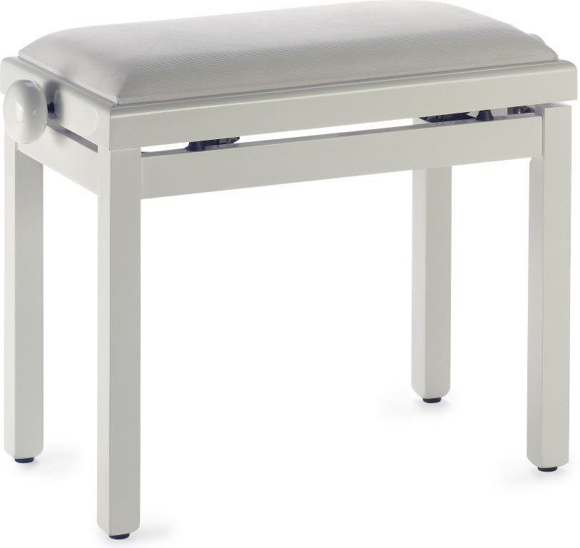 Banqueta Piano Stagg Blanco Perla Brillo Tapa Terciopelo Blanco PB39 PEARLP VWH_01