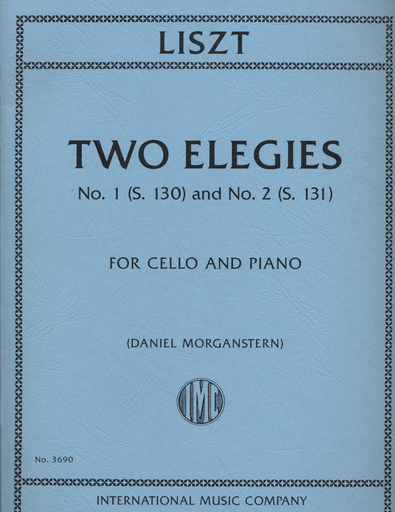 Two Elegies Nº 1 (S.130) Nº 2 (S.131) para Violonchelo. Liszt, F.
