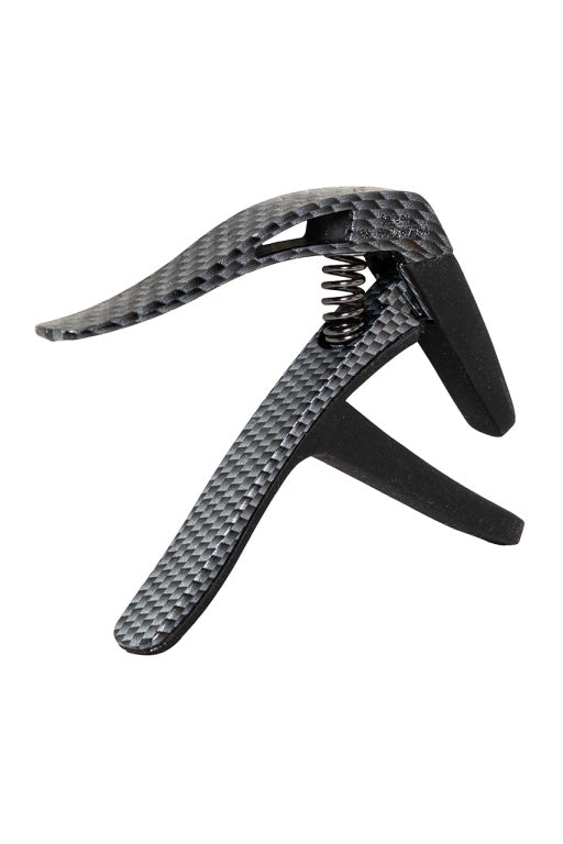 Cejilla Trigger Stagg Curva Guitarra Acustica y Electrica Imitacion Carbono SCPX-CU CARBON_01