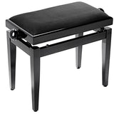 Banqueta Piano Stagg Negro Brillo Tapa Terciopelo Negro PB05 BKP VBK