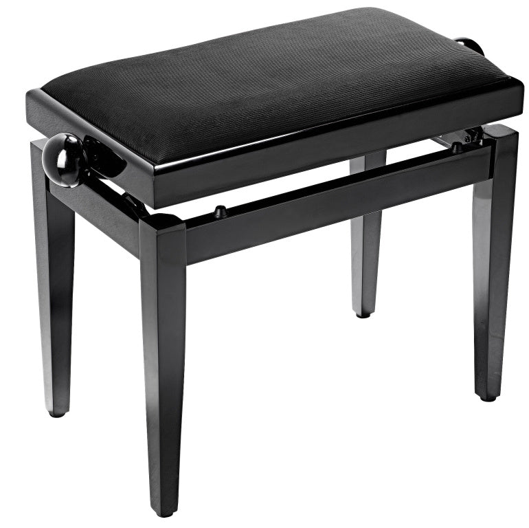 Banqueta Piano Stagg Negro Brillo Tapa Terciopelo Negro PB05 BKP VBK_01