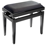 Banqueta Piano Stagg Negro Brillo Tapa Terciopelo Liso Negro PB05 BKP SVBK