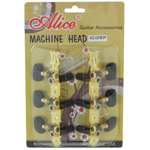 Par Clavijeros Alice Guitarra Negros A0-020B3P Dorados